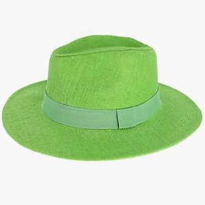 Fedora Classic Green Panama Vintage Style Belted Wide Brim Straw Hat Chi…
